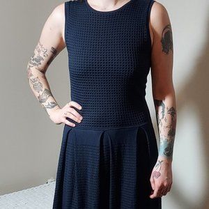 John + Jenn Lined Sleeveless Open Knit Tennis Dress, Size L